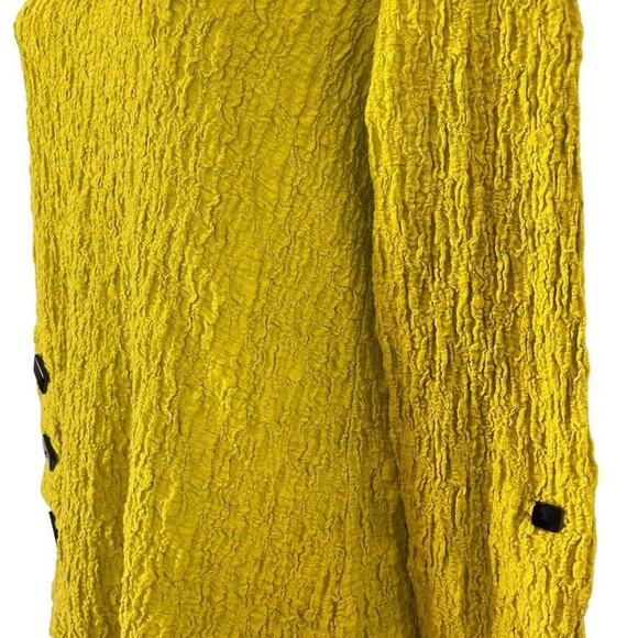 Ali Miles Womens Green V-Neck Long Sleeve Stretch Lagenlook Top Asymmetrical S - Picture 6 of 16